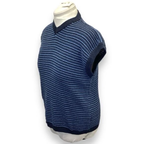 Perry Ellis Women’s V Neck Variegated Sweater Vest, Blue, size M - Picture 2 of 8